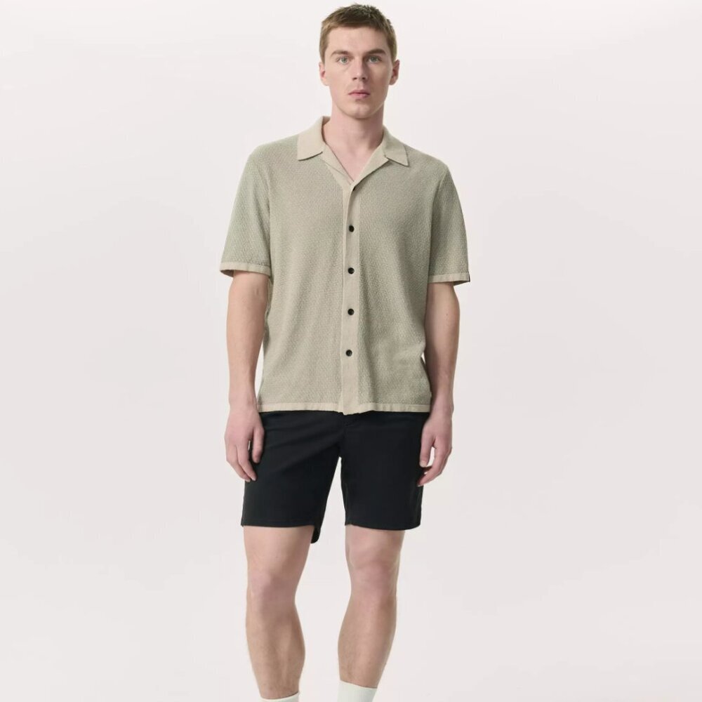 rag & bone Organic Cotton Slim Fit Shorts Charcoal Black Color 'Kent' Size 31 - Picture 2 of 12